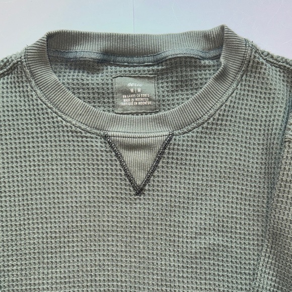 Aerie Olive Waffle Knit Crewneck Sweater - Picture 2 of 6